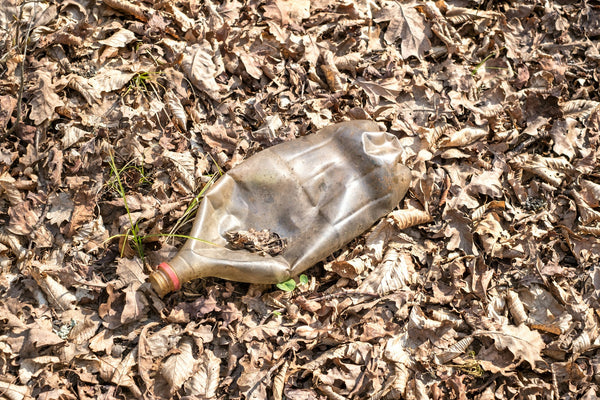 pet sustainability image, showing a plastic bottle left on the floor