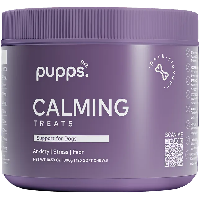 Pupps Calming soft chews for dogs, 120 chew tub
