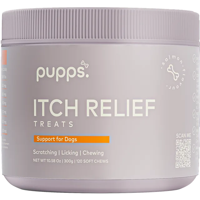 Pupps Itch Relief soft chews for dogs, 120 chew tub